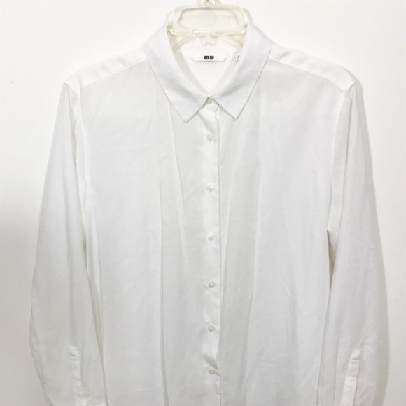 UNIQLO Long Sleeve‎ Button Down Shirt White L - Picture 6 of 10